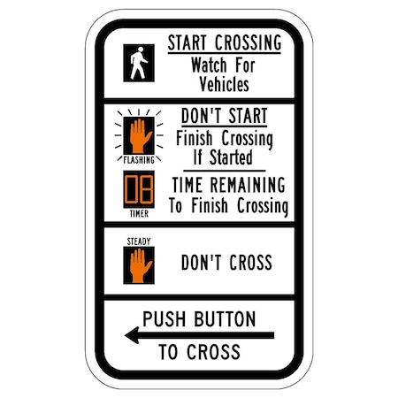 Sign Solutions Usa 15 in Height, 9 in Width, Aluminum, Vertical Rectangle DUS08DWT0915R10-3eL